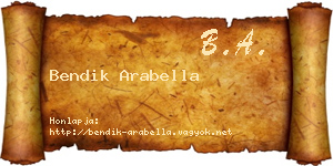 Bendik Arabella névjegykártya